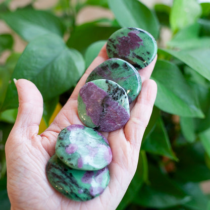 Ruby Zoisite Worry Stone