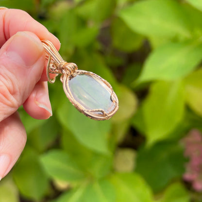 Bronze Rutile Wire Wrapped Pendant Necklace, 14k Gold Fill, Includes Chain, Made in Store