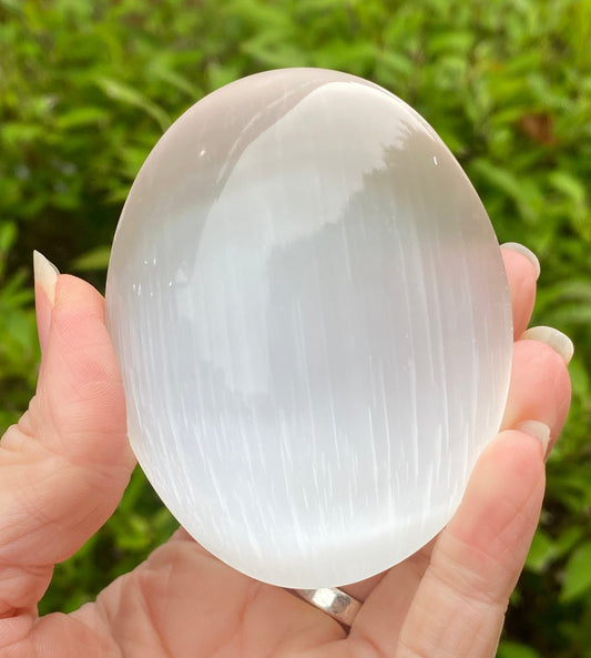 Selenite Palm Stone, Large