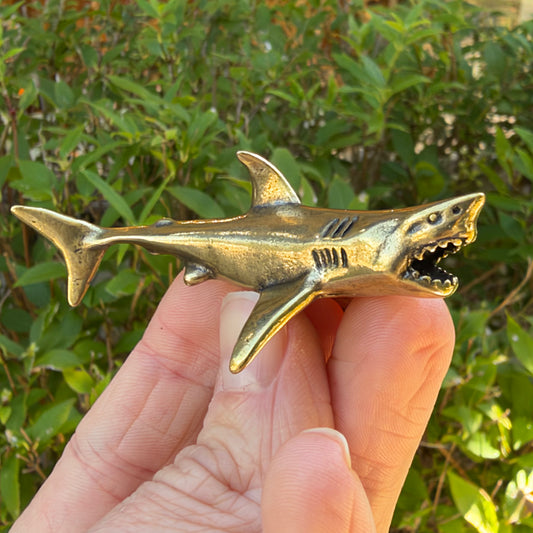 Shark Figurine, Solid Brass Spirit Animal