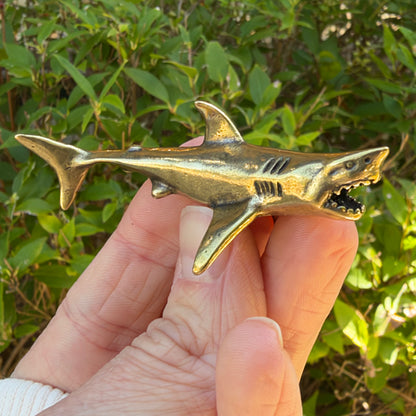 Shark Figurine, Solid Brass Spirit Animal