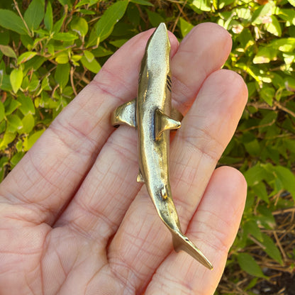 Shark Figurine, Solid Brass Spirit Animal