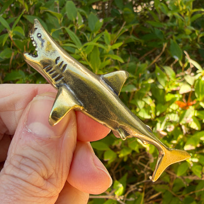 Shark Figurine, Solid Brass Spirit Animal
