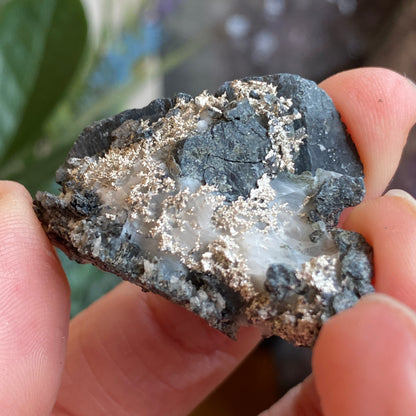 Native Silver on Calcite, Zgounder Morocco