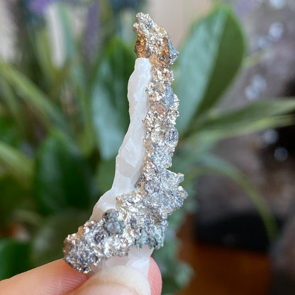 Native Silver on Calcite, Zgounder Morocco