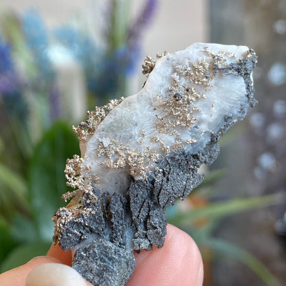 Native Silver on Calcite, Zgounder Morocco