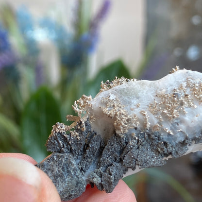 Native Silver on Calcite, Zgounder Morocco