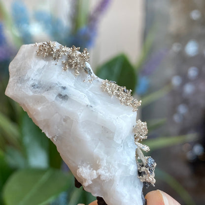 Native Silver on Calcite, Zgounder Morocco
