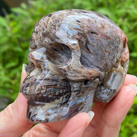 Turkish Stick Agate Skull, 3.2in
