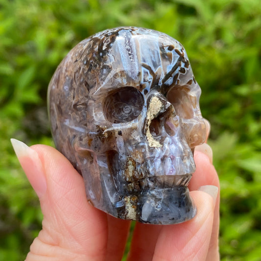 Turkish Stick Agate Skull, 2.1in