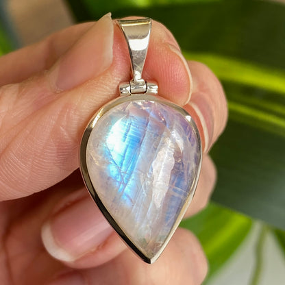 Rainbow Moonstone Pendant, .925 Sterling Silver