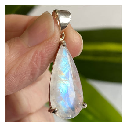 Rainbow Moonstone Pendant, .925 Sterling Silver