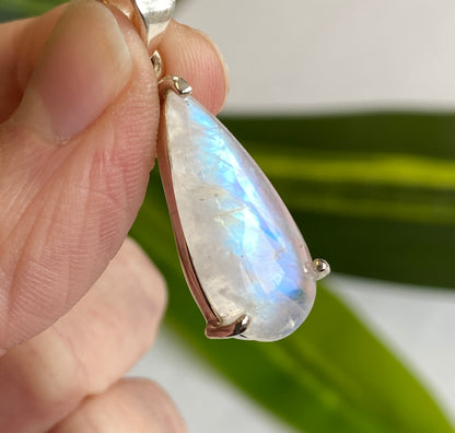 Rainbow Moonstone Pendant, .925 Sterling Silver