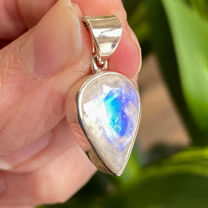 Rainbow Moonstone Pendant, .925 Sterling Silver