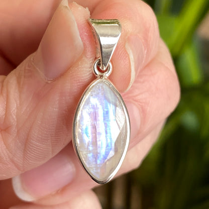Rainbow Moonstone Pendant, .925 Sterling Silver