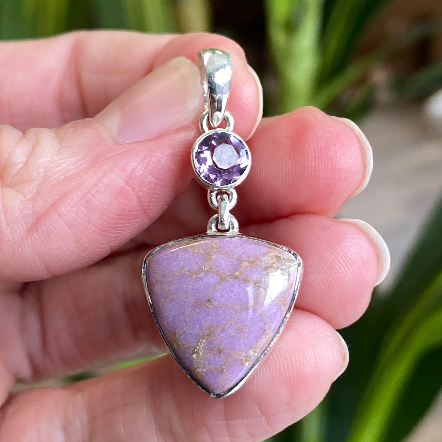 Phosphosiderite Pendant, .925 Sterling Silver