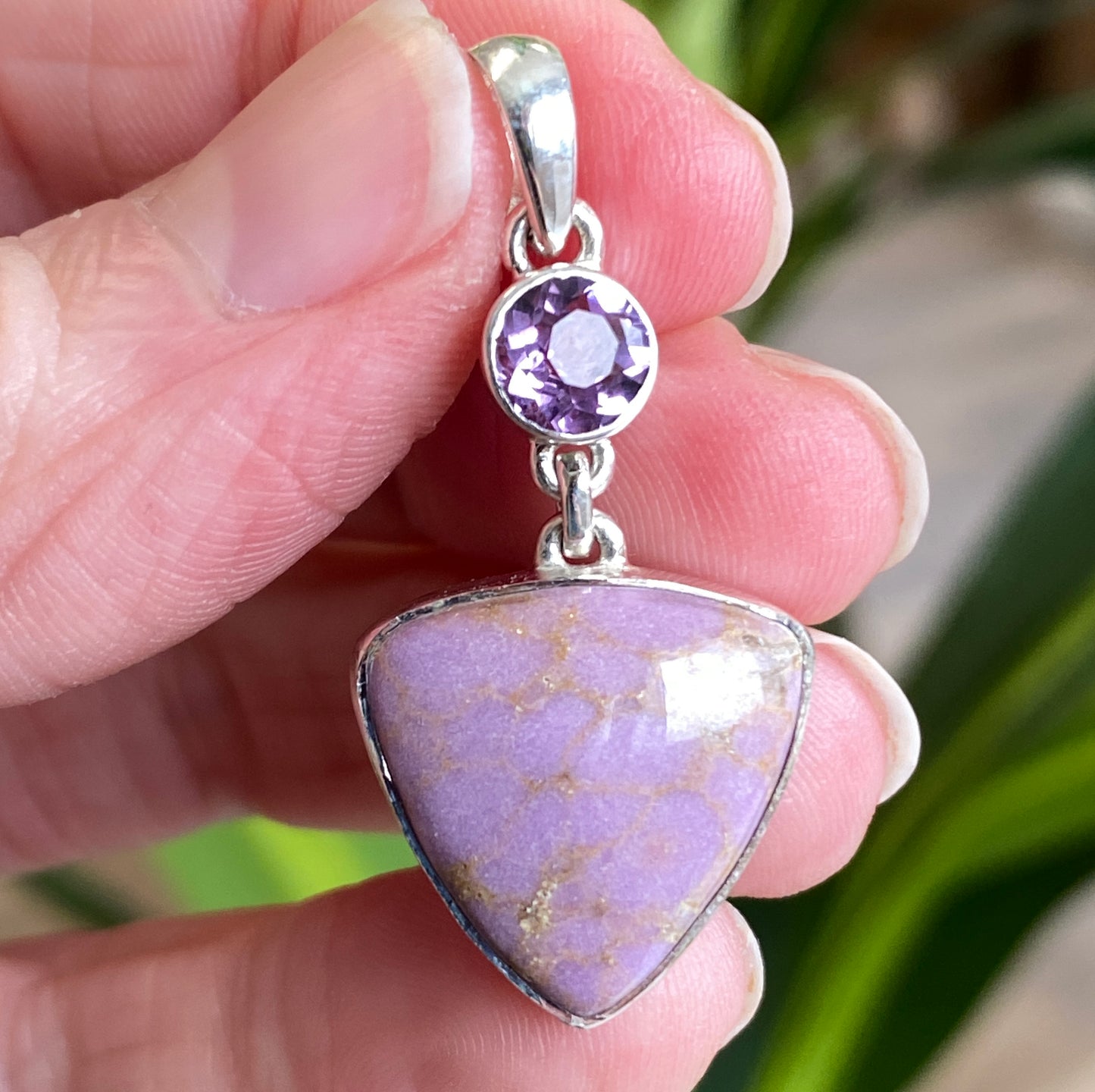 Phosphosiderite Pendant, .925 Sterling Silver