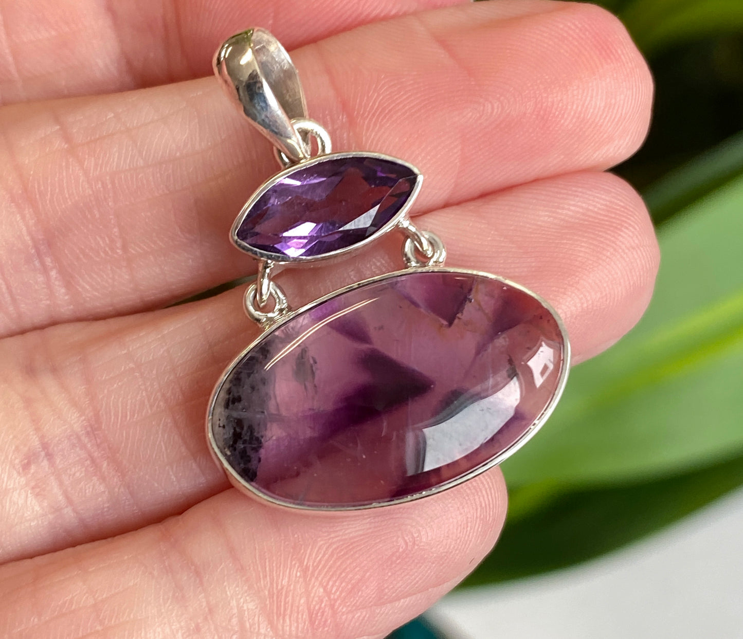 Phantom Amethyst Pendant, .925 Sterling Silver