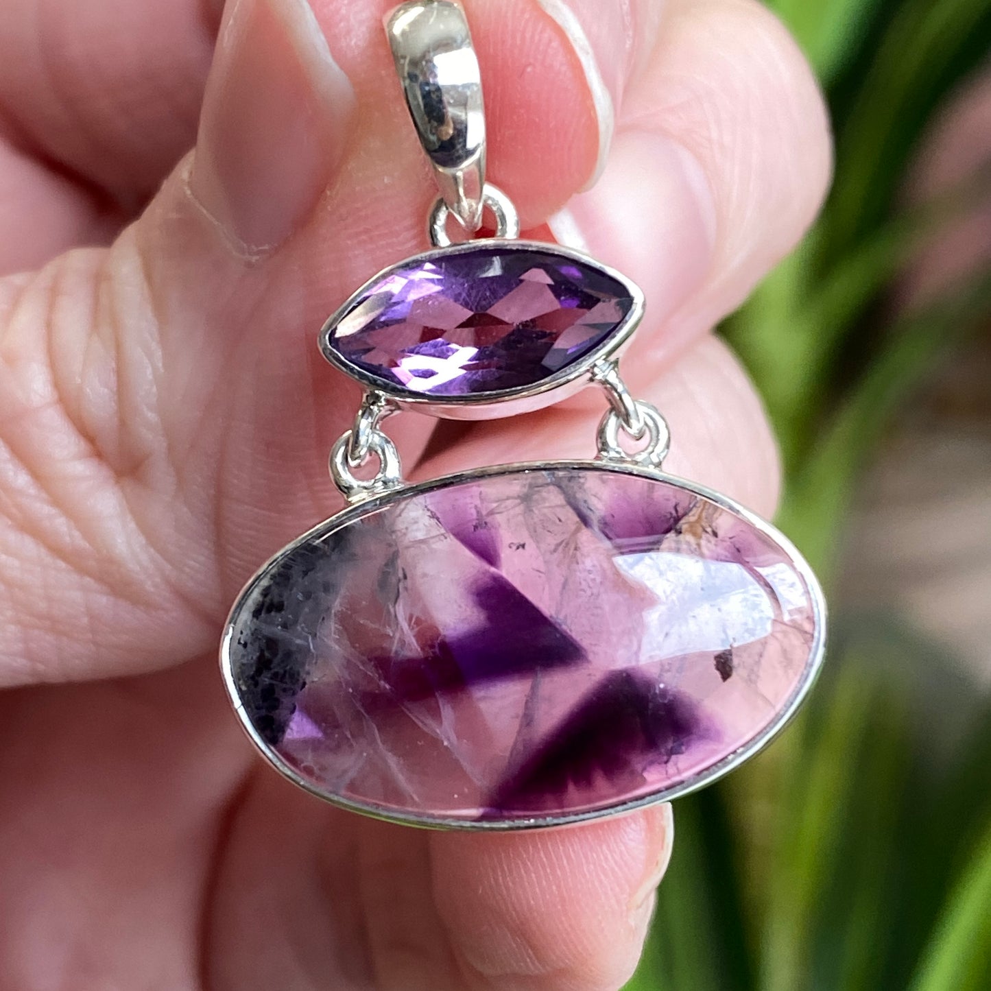 Phantom Amethyst Pendant, .925 Sterling Silver