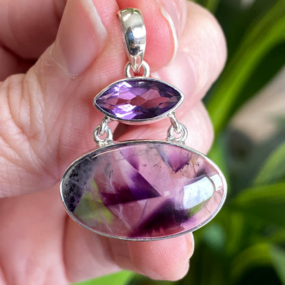 Phantom Amethyst Pendant, .925 Sterling Silver