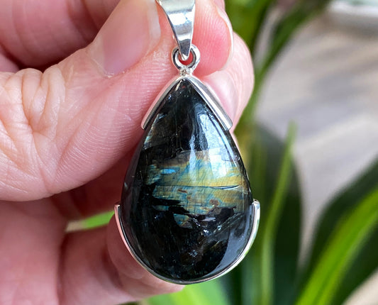Nuummite Pendant, .925 Sterling Silver