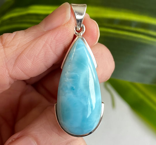 Larimar Pendant, .925 Sterling Silver