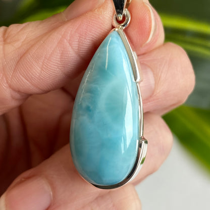 Larimar Pendant, .925 Sterling Silver