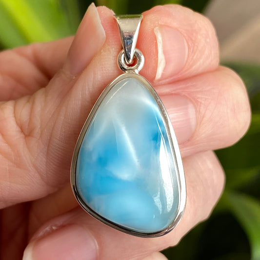 Larimar Pendant, .925 Sterling Silver