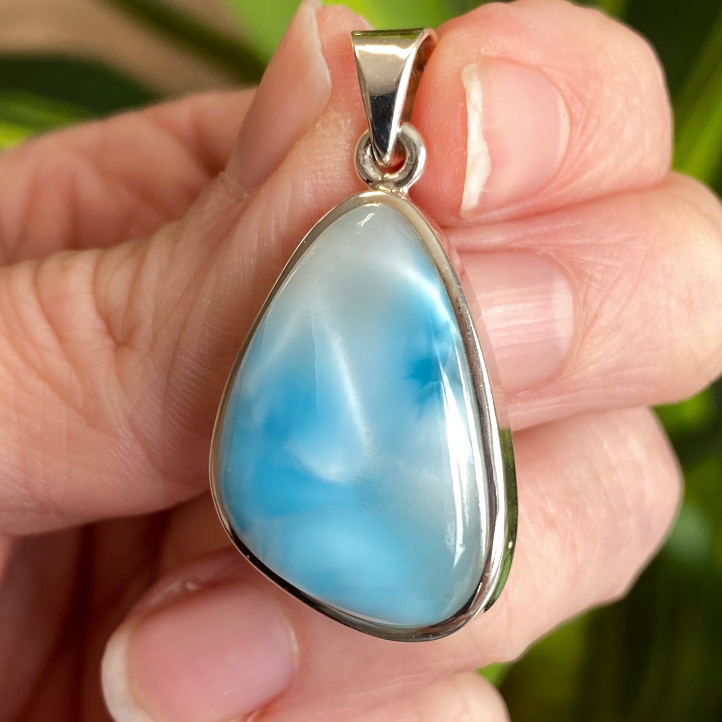 Larimar Pendant, .925 Sterling Silver
