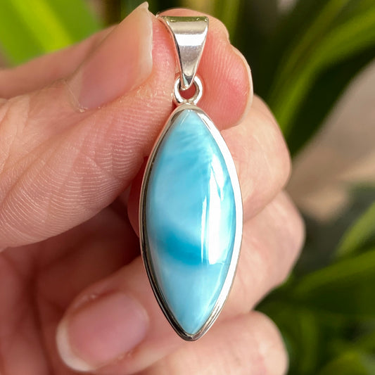 Larimar Pendant, .925 Sterling Silver