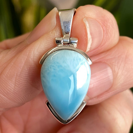 Larimar Pendant, .925 Sterling Silver