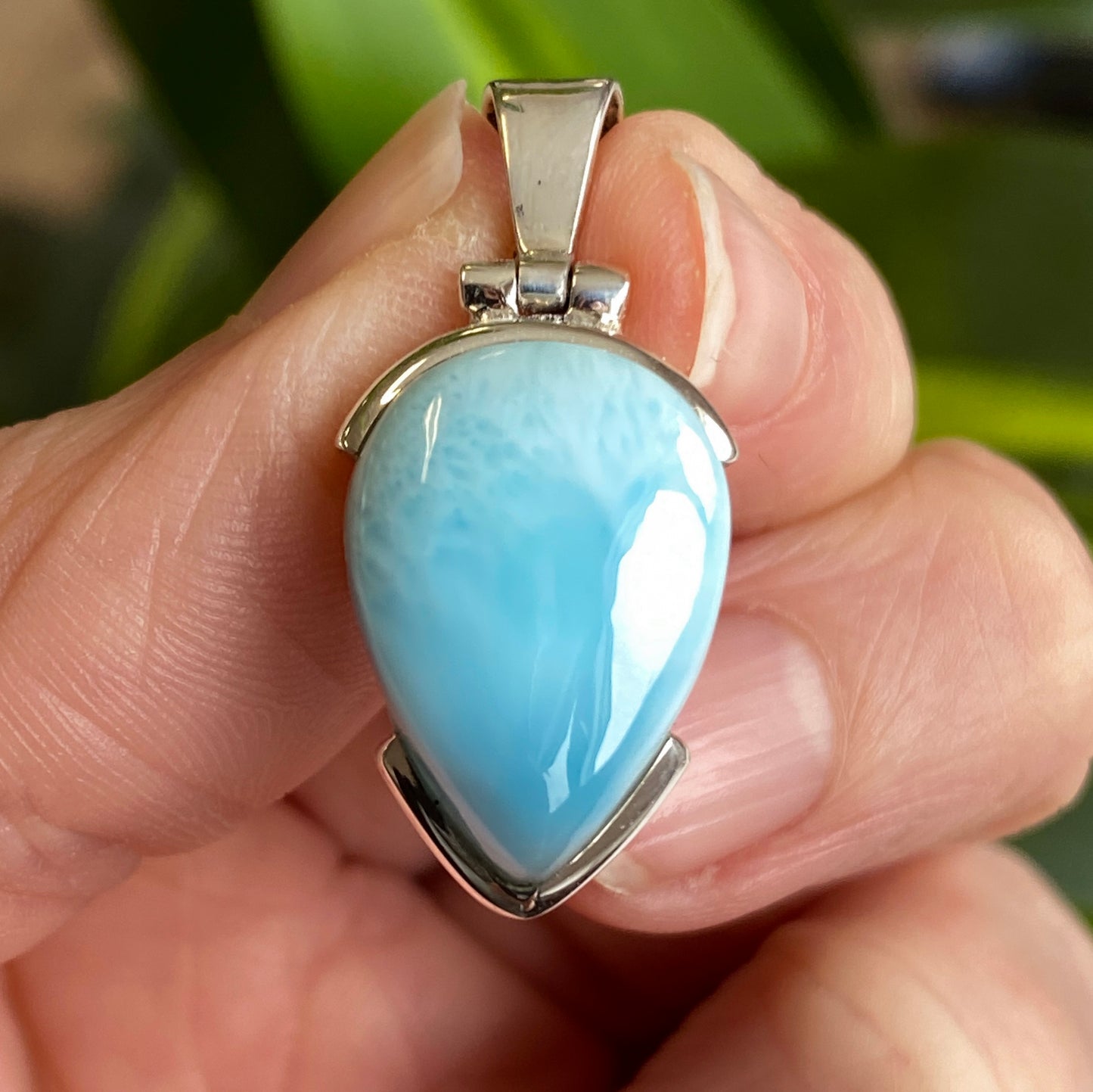 Larimar Pendant, .925 Sterling Silver