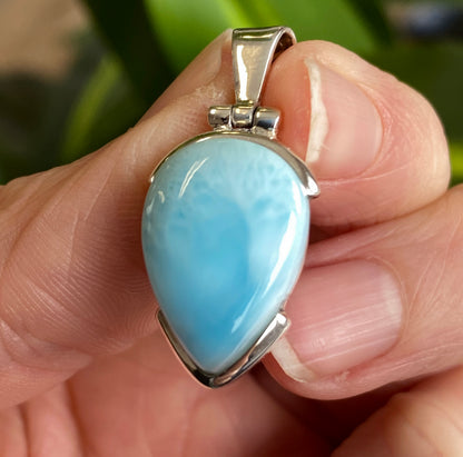 Larimar Pendant, .925 Sterling Silver