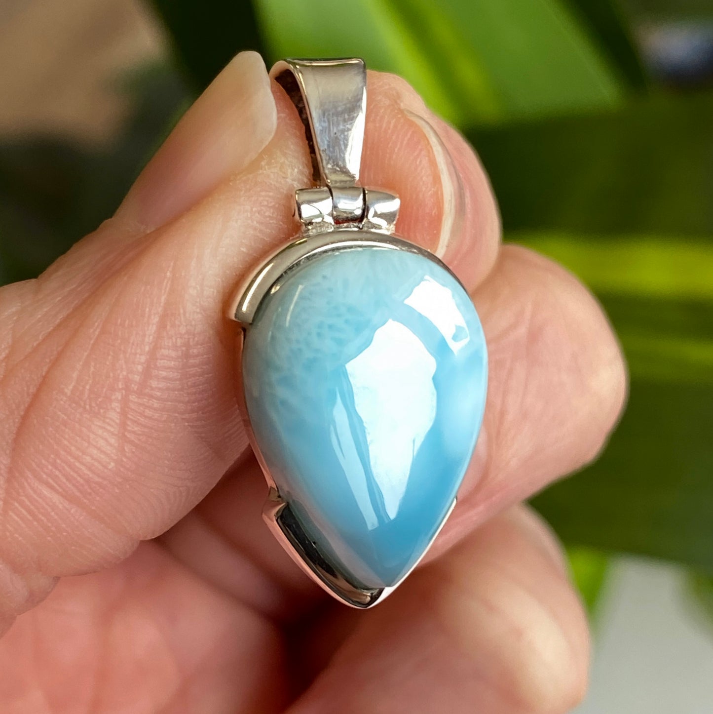Larimar Pendant, .925 Sterling Silver