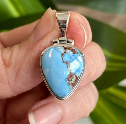 Golden Hill Mine Turquoise Pendant, .925 Sterling Silver