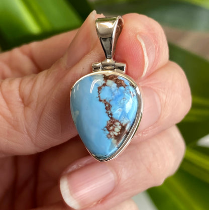 Golden Hill Mine Turquoise Pendant, .925 Sterling Silver