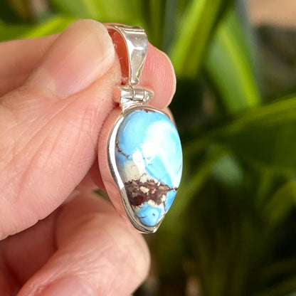 Golden Hill Mine Turquoise Pendant, .925 Sterling Silver