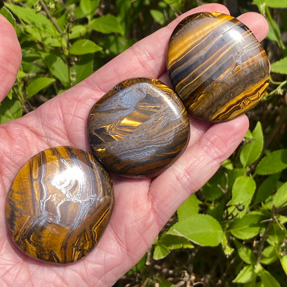 Hematite Banded Tiger's Eye Worry Stone