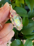 Pink and Green Tourmaline Pendant with Faceted Quartz