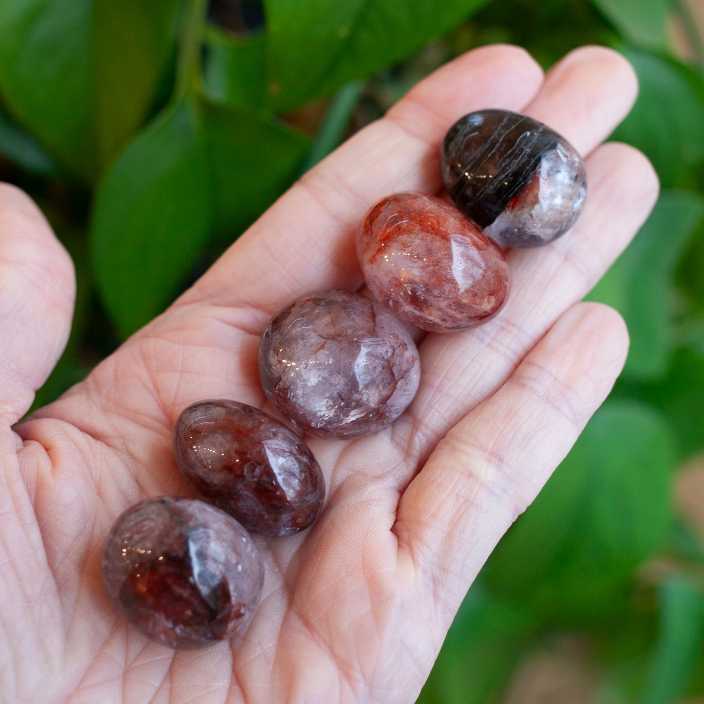 Fire Quartz Tumbled Stone, Red Hematoid Quartz