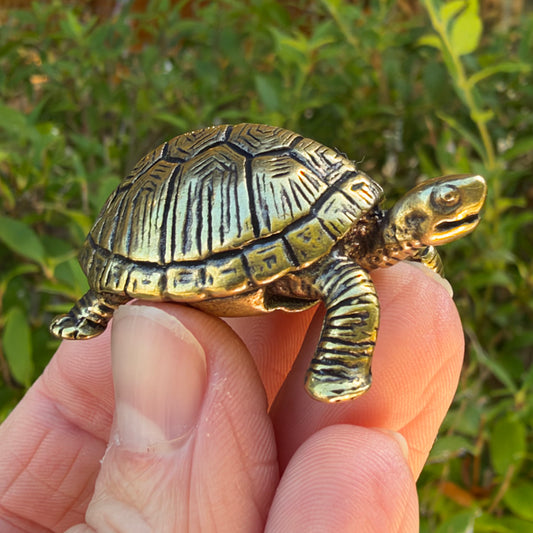 Turtle Figurine, Solid Brass Spirit Animal