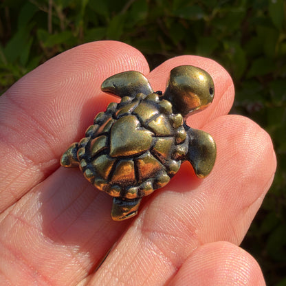 Love Turtle Figurine, Solid Brass Spirit Animal