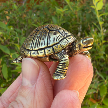 Turtle Figurine, Solid Brass Spirit Animal