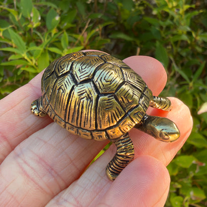 Turtle Figurine, Solid Brass Spirit Animal