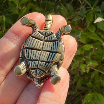 Turtle Figurine, Solid Brass Spirit Animal