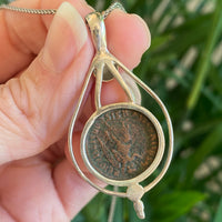 Ancient Roman Coin Pendant Necklace, Valens