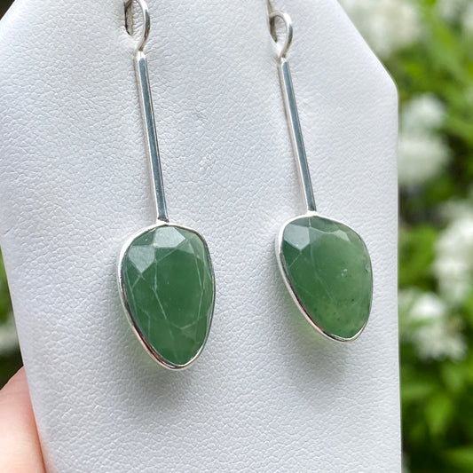 Vesuvianite Earrings, .925 Sterling Silver