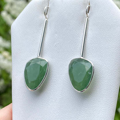 Vesuvianite Earrings, .925 Sterling Silver