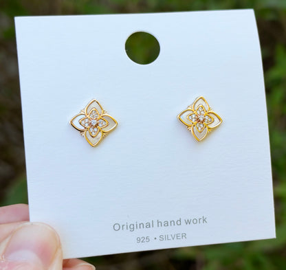 Vintage Inspired Mother of Pearl Earrings, Gold