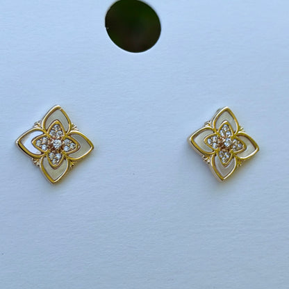 Vintage Inspired Mother of Pearl Earrings, Gold